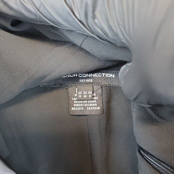 French Connection Illusion Neck Top Women's Size 8 Black Fitted Sleeveless Tank - Picture 11 of 13